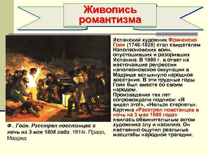 Расстрел повстанцев в ночь на 3 мая 1808 года описание картины