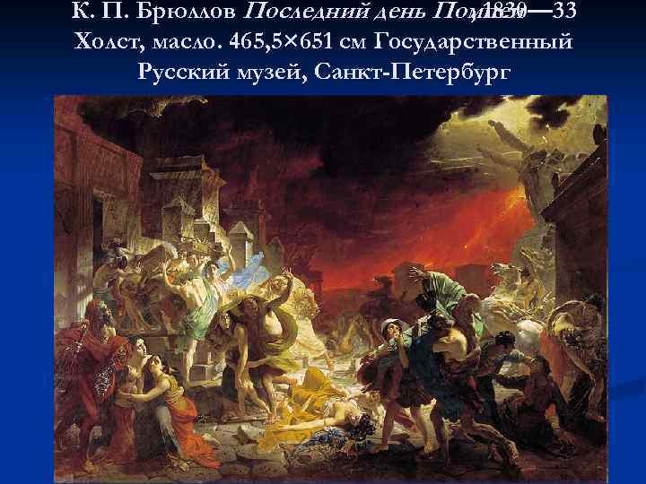 К. П. Брюллов Последний день Помпеи , 1830— 33 Холст, масло. 465, 5× 651