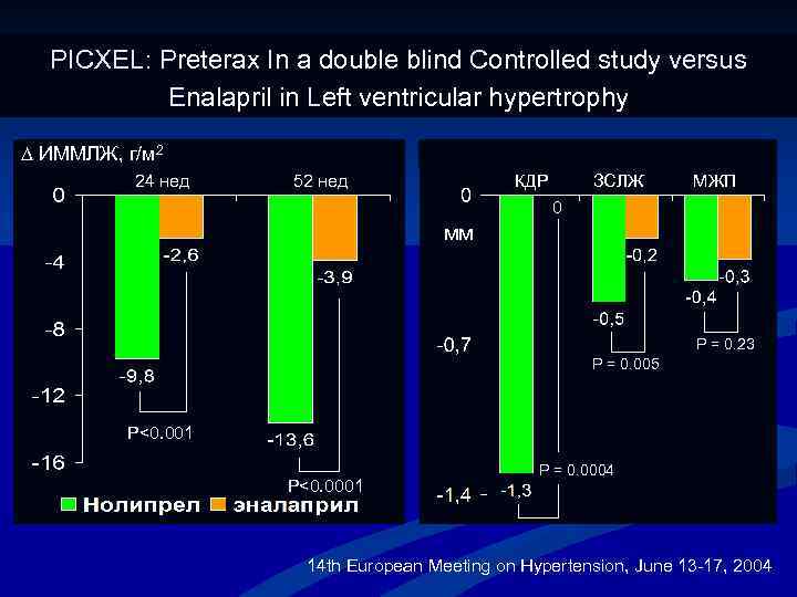 PICXEL: Preterax In a double blind Controlled study versus Enalapril in Left ventricular hypertrophy