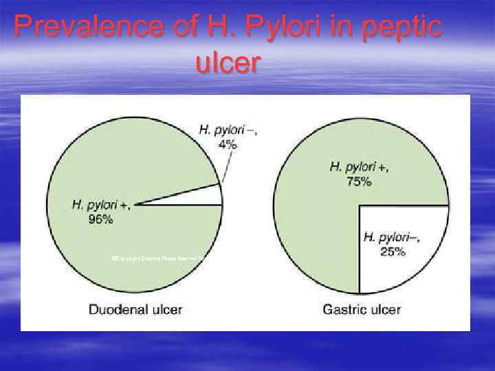 Prevalence of H. Pylori in peptic ulcer ©Copyright Science Press Internet Services 