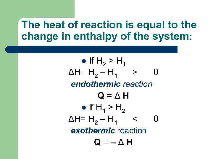 Energy of chemical reactions Basic concepts of