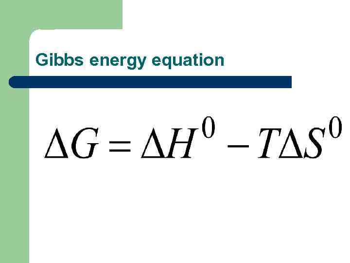 Gibbs energy equation 