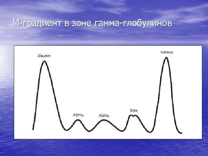 М градиент. М-градиент электрофорез. М градиент в зоне гамма фракции. М-градиент в крови.