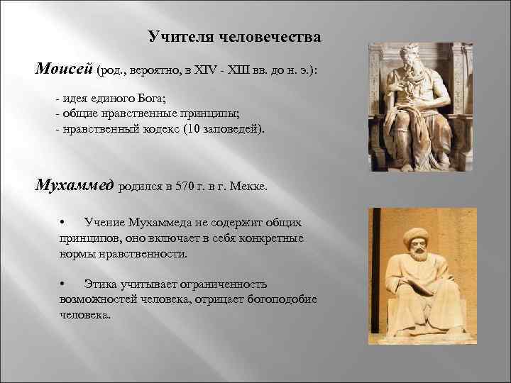 Учителя человечества Моисей (род. , вероятно, в XIV - XIII вв. до н. э.