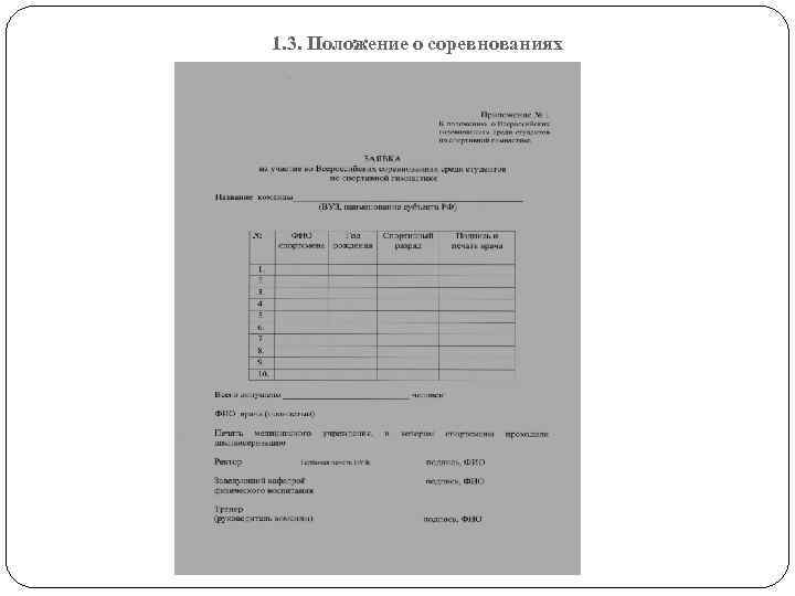 1. 3. Положение о соревнованиях 