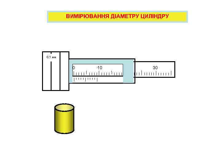 ВИМІРЮВАННЯ ДІАМЕТРУ ЦИЛІНДРУ 0, 1 мм 0 10 20 30 