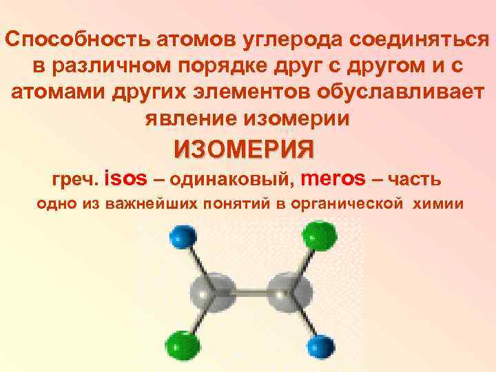 Способность атомов углерода соединяться в различном порядке друг с другом и с атомами других