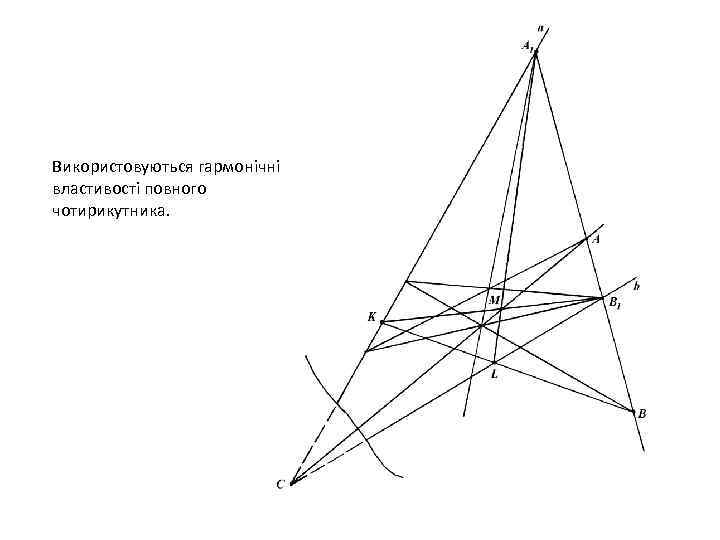 Використовуються гармонічні властивості повного чотирикутника. 