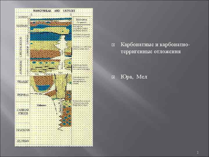  Карбонатные и карбонатнотерригенные отложения Юра, Мел 2 