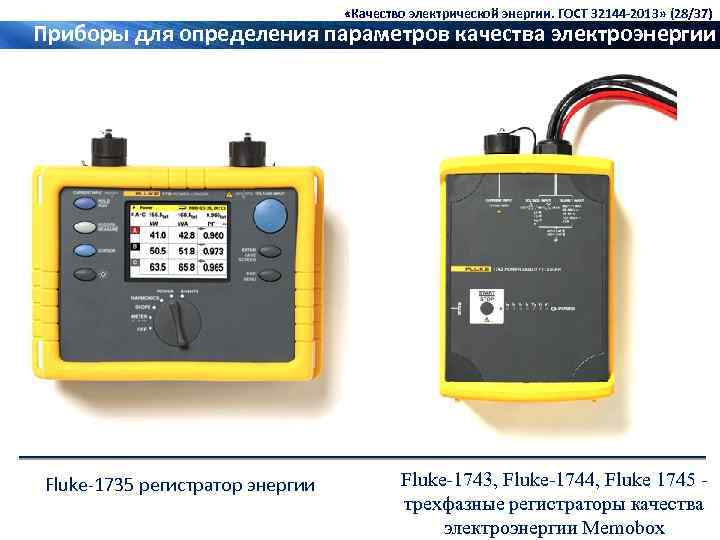  «Качество электрической энергии. ГОСТ 32144 -2013» (28/37) Приборы для определения параметров качества электроэнергии