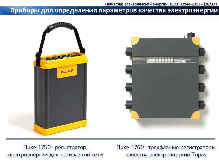  «Качество электрической энергии. ГОСТ 32144 -2013» (28/37) Приборы для определения параметров качества электроэнергии
