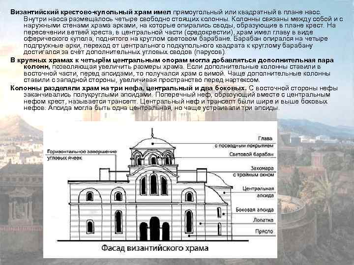 Что как правило лежит в плане византийской храмовой архитектуры