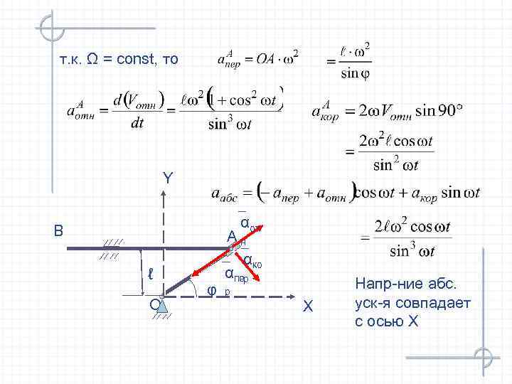 т. к. Ω = const, то Y αот В ℓ O φ Ан αко