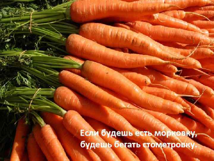 Если будешь есть морковку, будешь бегать стометровку. 