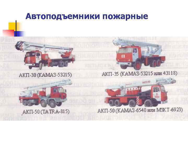 Автоподъемники пожарные 