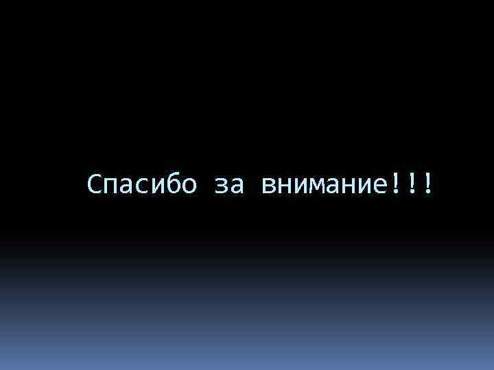 Спасибо за внимание!!! 