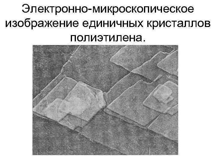 Электронно-микроскопическое изображение единичных кристаллов полиэтилена. 