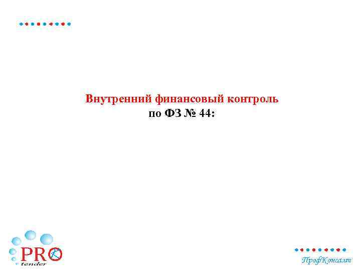 Внутренний финансовый контроль по ФЗ № 44: Проф. Консалт 
