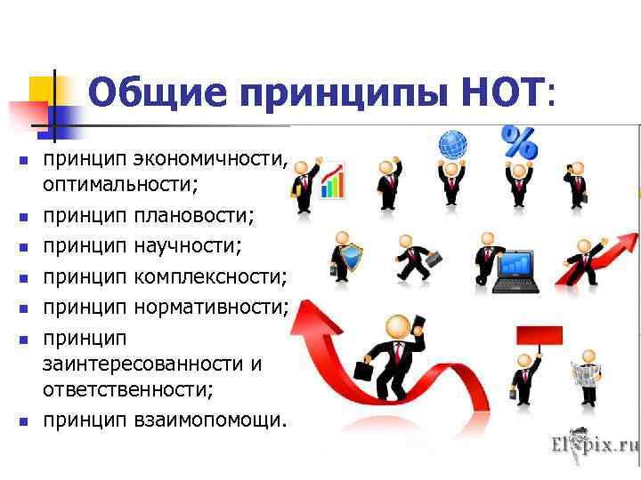 Общие принципы НОТ: n n n n принцип экономичности, оптимальности; принцип плановости; принцип научности;