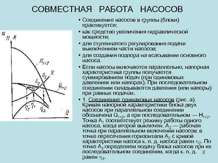 Работа насоса