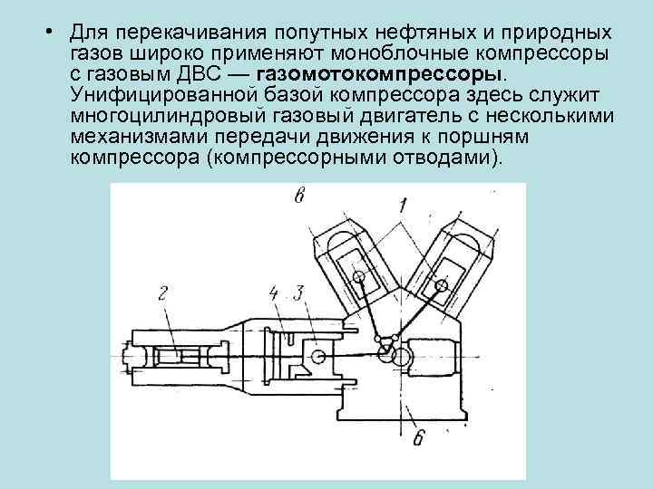  • Для перекачивания попутных нефтяных и природных газов широко применяют моноблочные компрессоры с