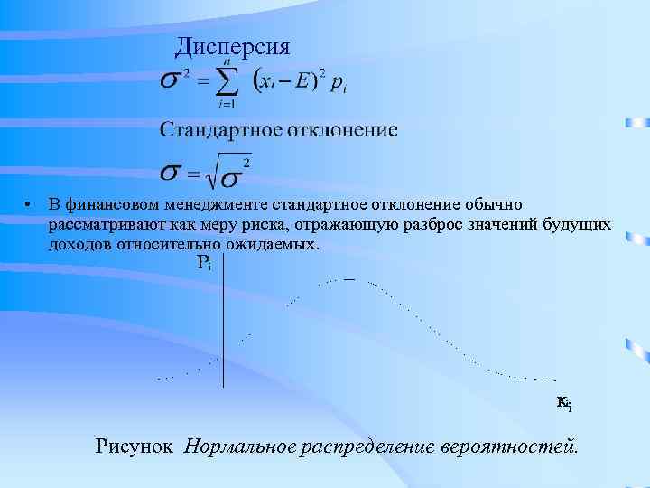 При оценке риска инновационного проекта коэффициент z стандартное отклонение