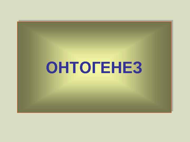 ОНТОГЕНЕЗ 