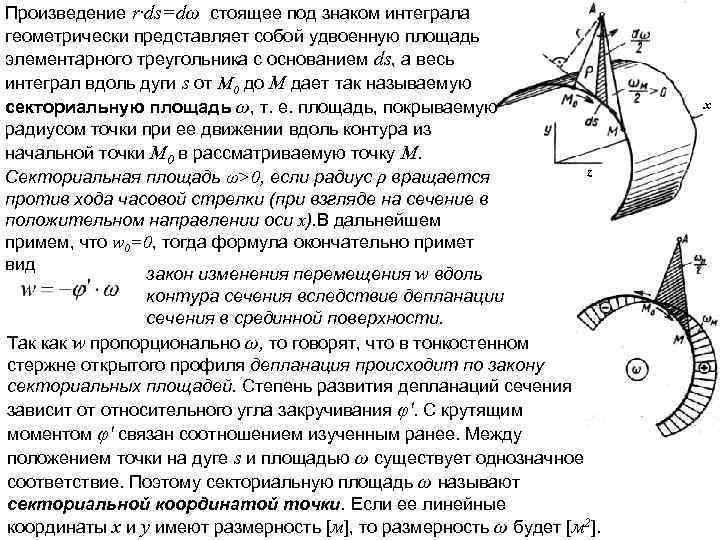 Произведение r·ds=dω стоящее под знаком интеграла геометрически представляет собой удвоенную площадь элементарного треугольника с