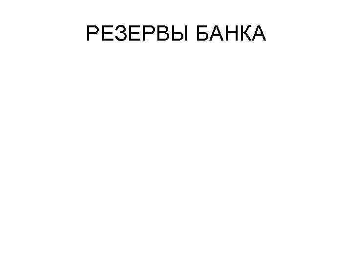 РЕЗЕРВЫ БАНКА 