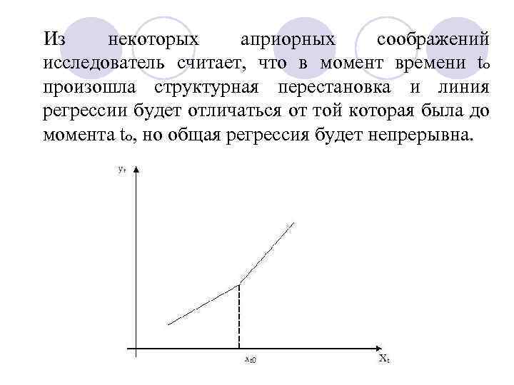 Из некоторых априорных соображений исследователь считает, что в момент времени tо произошла структурная перестановка
