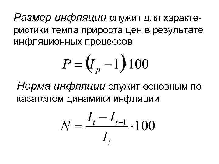 Показатели инфляции