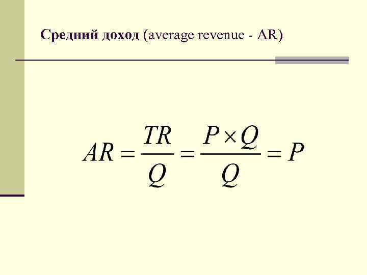 Средний доход (average revenue - AR) 