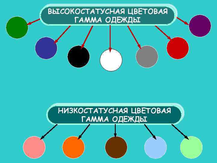 ВЫСОКОСТАТУСНАЯ ЦВЕТОВАЯ ГАММА ОДЕЖДЫ НИЗКОСТАТУСНАЯ ЦВЕТОВАЯ ГАММА ОДЕЖДЫ 