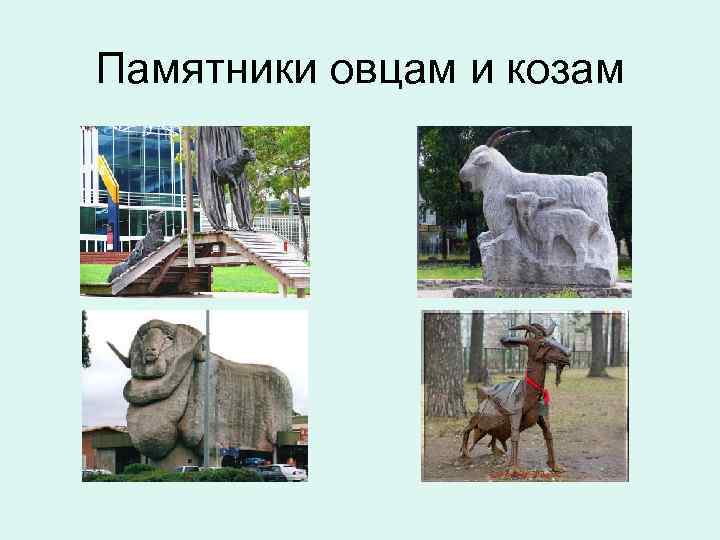 Памятники овцам и козам 