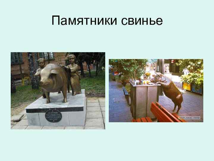 Памятники свинье 