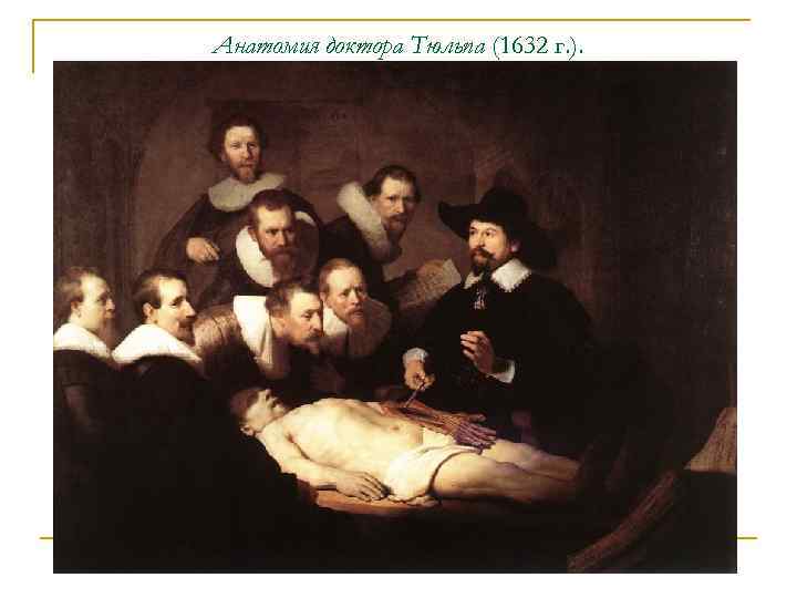 Анатомия доктора Тюльпа (1632 г. ). 