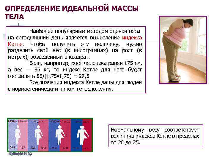Дайте определение идеального. Методы определения нормального и идеального веса (массы) тела. Способы оценки массы тела. Измерение массы тела алгоритм.