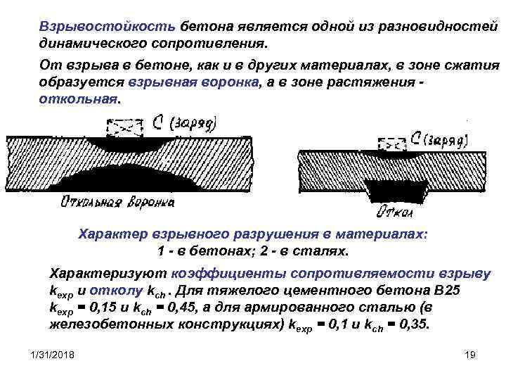 Взрывостойкость бетона является одной из разновидностей динамического сопротивления. От взрыва в бетоне, как и