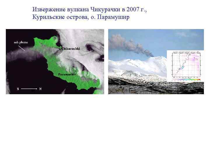 Извержение вулкана Чикурачки в 2007 г. , Курильские острова, о. Парамушир 