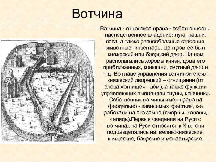 Вотчина земельное владение. Вотчина это в древней Руси. Боярская вотчина 16 век. План средневекового поместья феодала.
