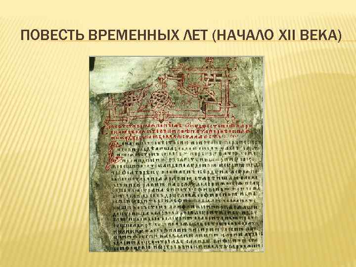 ПОВЕСТЬ ВРЕМЕННЫХ ЛЕТ (НАЧАЛО XII ВЕКА) 