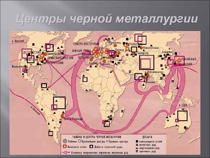 Центры черной металлургии 