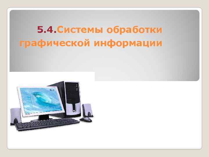 5. 4. Системы обработки графической информации 