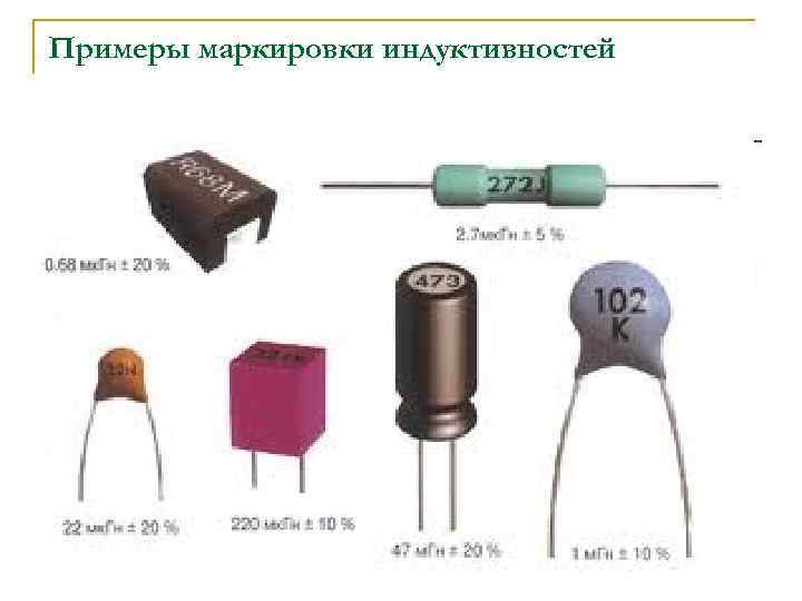 Примеры маркировки индуктивностей 