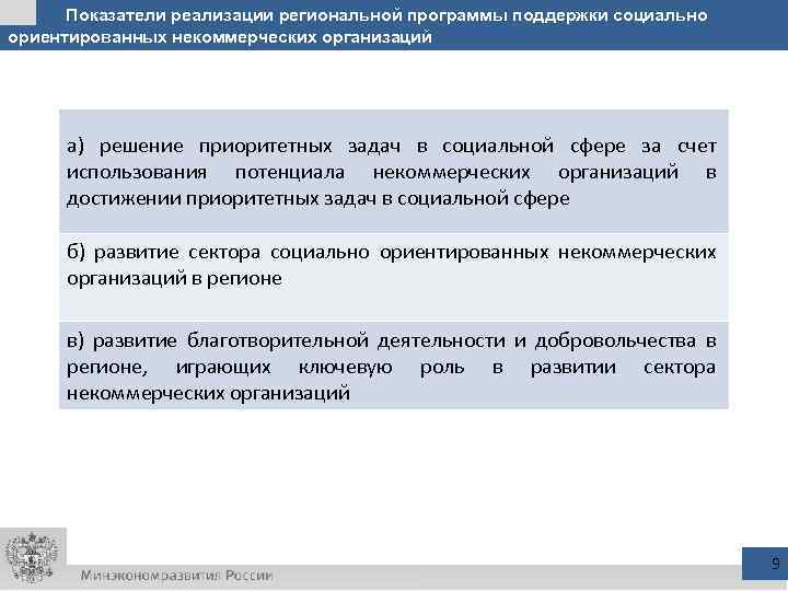 Реализация региональных программ. Региональные программы поддержки. Реализация региональной программы с помощью учреждений. Региональные программы поддержки характеристика. Лучшая муниципальная программа для поддержки СОНКО.