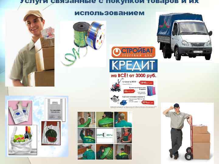 Услуги связанные с покупкой товаров и их использованием 