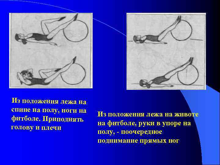 Из положения лежа на спине на полу, ноги на Из положения лежа на животе