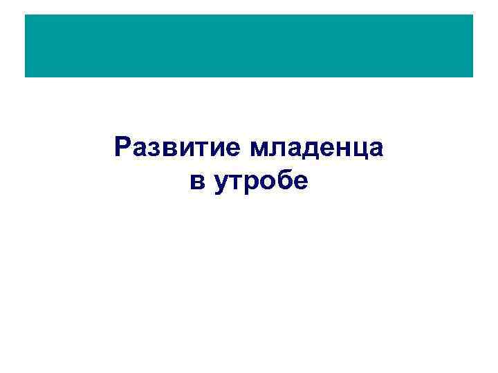Развитие младенца в утробе 
