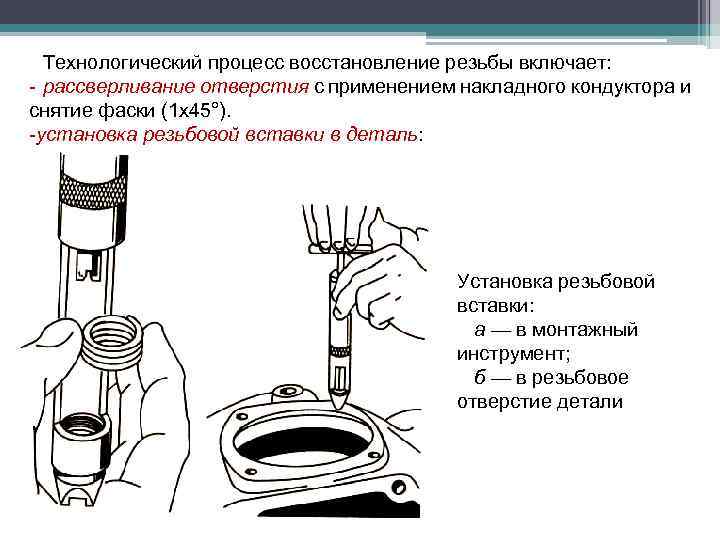 Восстановление резьбы в суппорте