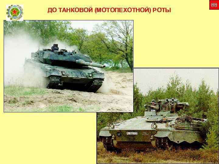 ДО ТАНКОВОЙ (МОТОПЕХОТНОЙ) РОТЫ 88 